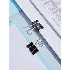 Зажимы для бумаг Комус 25 мм черные (12 штук в упаковке) фото Зажимы для бумаг Комус 25 мм черные (12 штук в упаковке)