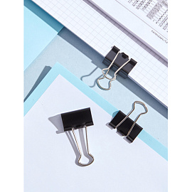 Зажимы для бумаг Комус 25 мм черные (12 штук в упаковке) фото Зажимы для бумаг Комус 25 мм черные (12 штук в упаковке)