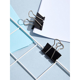 Зажимы для бумаг Комус 32 мм черные (12 штук в упаковке)