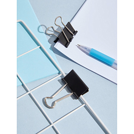 Зажимы для бумаг Комус 32 мм черные (12 штук в упаковке)