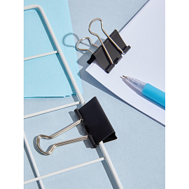 Зажимы для бумаг Комус 32 мм черные (12 штук в упаковке)