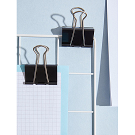 Зажимы для бумаг Комус 41 мм черные (12 штук в упаковке)