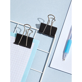 Зажимы для бумаг Комус 41 мм черные (12 штук в упаковке)