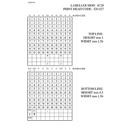 Этикет-пистолет двухстрочный Jolly C20 в ассортименте (2х10 символов, 26х16 мм прямоугольная лента)