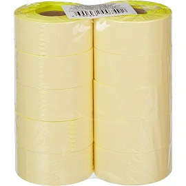 Этикет-лента прямоугольная желтая 29х28 мм стандарт (10 рулонов по 700 этикеток)