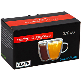 Набор кружек с двойным стеклом Olaff 270 мл (2 предмета)