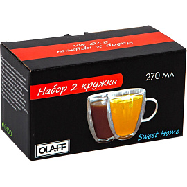 Набор кружек с двойным стеклом Olaff 270 мл (2 предмета)