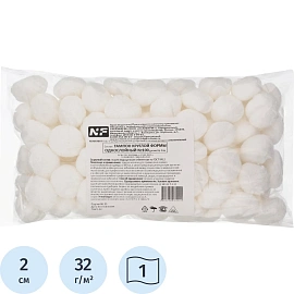 Тампоны марлевые Ньюфарм нестерильные круглые 2 см (100 штук в упаковке)