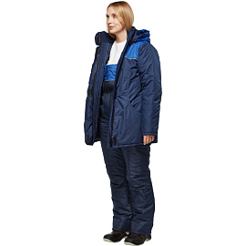 Куртка рабочая зимняя женская Снежана синяя/васильковая из ткани таслан (размер 44-46, рост 158-164)