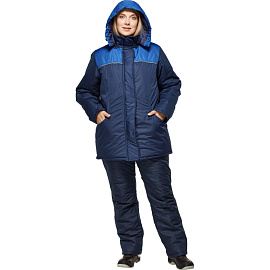 Куртка рабочая зимняя женская Снежана синяя/васильковая из ткани таслан (размер 48-50, рост 158-164)