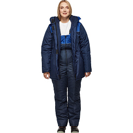 Куртка рабочая зимняя женская Снежана синяя/васильковая из ткани таслан (размер 60-62, рост 158-164)