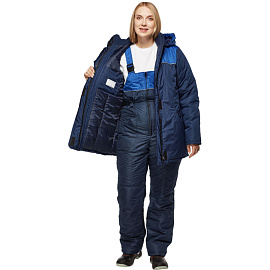 Куртка рабочая зимняя женская Снежана синяя/васильковая из ткани таслан (размер 60-62, рост 158-164)
