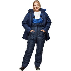 Куртка рабочая зимняя женская Снежана синяя/васильковая из ткани таслан (размер 60-62, рост 158-164)