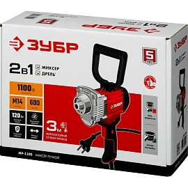 Дрель-миксер ЗУБР МР-1100, М14, 1100 Вт