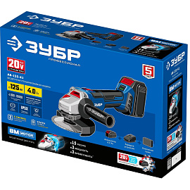 Шлифмашина угловая аккумуляторная ЗУБР AB-125-41