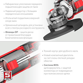 Шлифмашина угловая компакт ЗУБР УШМ-125-805, 125 мм, 800 Вт