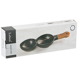 Менажница с деревянной ручкой Lefard Золотой Мрамор серая