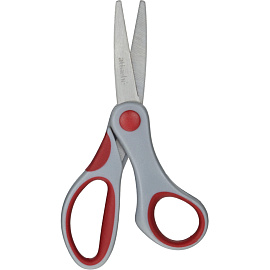 Ножницы 130 мм Attache с пластиковыми прорезиненными ручками серого/красного цвета