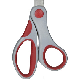 Ножницы 130 мм Attache с пластиковыми прорезиненными ручками серого/красного цвета