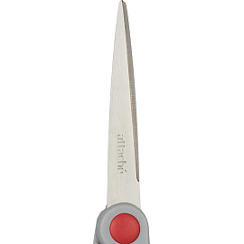 Ножницы 180 мм Attache с пластиковыми прорезиненными анатомическими ручками серого/красного цвета фото Ножницы 180 мм Attache с пластиковыми прорезиненными анатомическими ручками серого/красного цвета