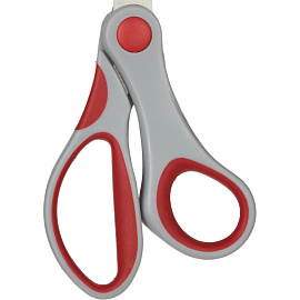 Ножницы 180 мм Attache с пластиковыми прорезиненными анатомическими ручками серого/красного цвета фото Ножницы 180 мм Attache с пластиковыми прорезиненными анатомическими ручками серого/красного цвета