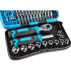 Отвёртка реверсивная TOPFORT с насадками (40 предметов, 9113140)