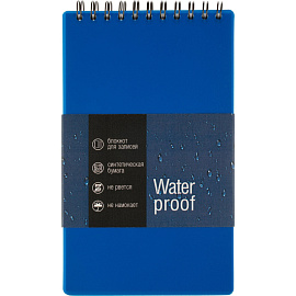 Блокнот Attache Wateproof 40 листов синий без линовки на спирали (100х170 мм, из каменной бумаги, с водонепроницаемыми листами)