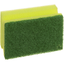 Губка для посуды Luscan Professional поролон 9x7 см с абразивным слоем (5 штук в упаковке)