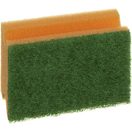 Губка для посуды Luscan Professional поролон 9x7 см с абразивным слоем (5 штук в упаковке)