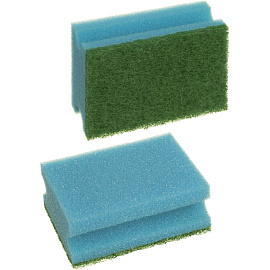 Губка для посуды Luscan Professional поролон 9x7 см с абразивным слоем (5 штук в упаковке)