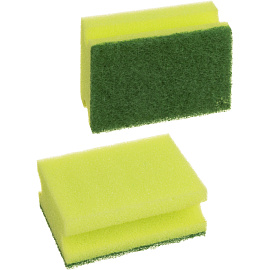 Губка для посуды Luscan Professional поролон 9x7 см с абразивным слоем (5 штук в упаковке)