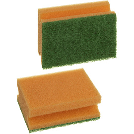 Губка для посуды Luscan Professional поролон 9x7 см с абразивным слоем (5 штук в упаковке)