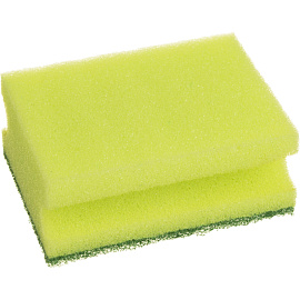 Губка для посуды Luscan Professional поролон 9x7 см с абразивным слоем (5 штук в упаковке)