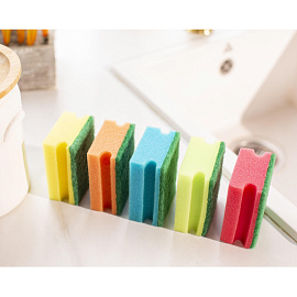 Губка для посуды Luscan Professional поролон 9x7 см с абразивным слоем (5 штук в упаковке)