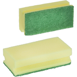Губка для уборки Luscan Professional поролон 15x7 см с абразивным слоем (4 штуки в упаковке)