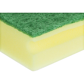 Губка для уборки Luscan Professional поролон 15x7 см с абразивным слоем (4 штуки в упаковке)