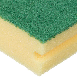 Губка для уборки Luscan Professional поролон 15x7 см с абразивным слоем (4 штуки в упаковке)