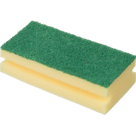 Губка для уборки Luscan Professional поролон 15x7 см с абразивным слоем (4 штуки в упаковке)
