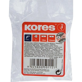 Клейкая лента канцелярская Kores прозрачная 12 мм x 10 м
