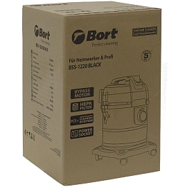 Пылесос строительный BORT BSS-1220 BLACK, 20 л (93412598)
