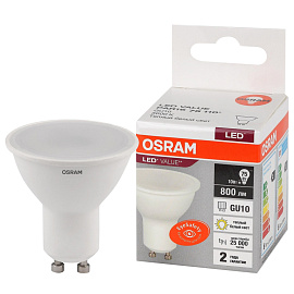 Лампа светодиодная Osram 10 Вт GU10 MR 3000 К 800 Лм матовая (4058075581722)
