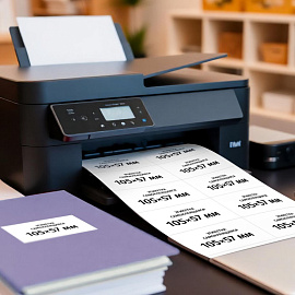 Этикетки самоклеящиеся Комус (ProMega Label) Premium 105х57 мм 10 штук на листе белые (100 листов в упаковке)