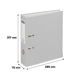 Папка-регистратор Attache 75 мм серая бумвинил/бумага с защитным уголком