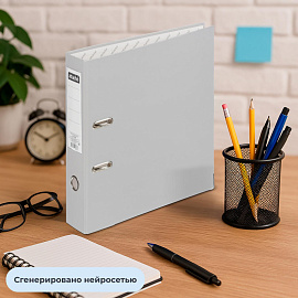 Папка-регистратор Attache 75 мм серая бумвинил/бумага с защитным уголком