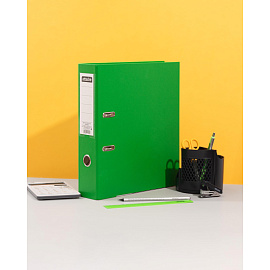 Папка-регистратор Attache A4 75 мм зелёная бумвинил/бумага с защитным уголком