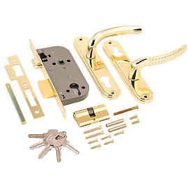 Замок врезной Аллюр 132/1 GP латунь