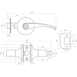 Защелка нажимная Стандарт 8901 ET CP хромированный