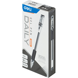 Ручка гелевая неавтоматическая Deli Daily черная (толщина линии 0.35 мм)