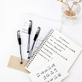 Ручка гелевая неавтоматическая Deli Daily черная (толщина линии 0.35 мм)