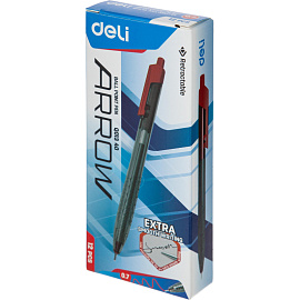 Ручка шариковая автоматическая Deli Arrow красная (толщина линии 0.35 мм)